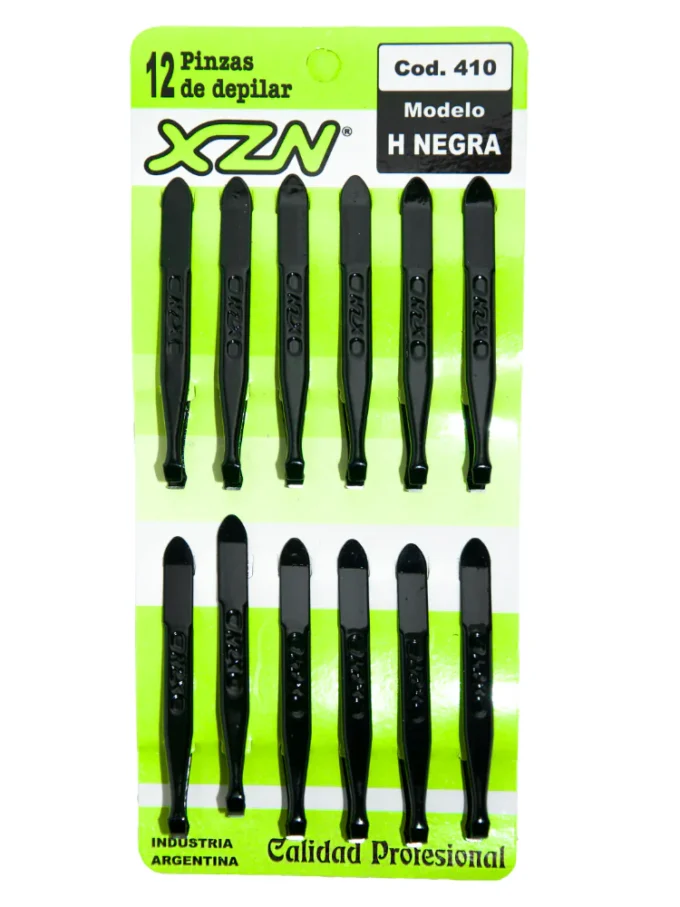 Pinzas Depiladoras Negro Blister x 12 unidades